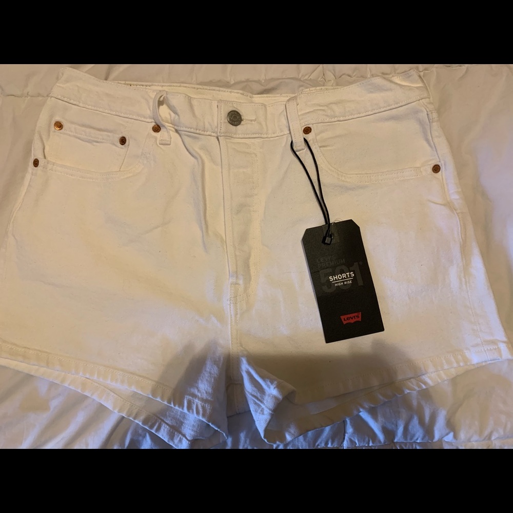 Levi’s 501 White High Rise Shorts